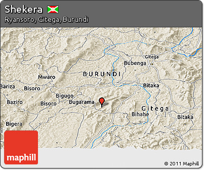 Shaded Relief Panoramic Map of Shekera