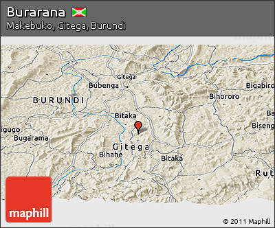 Shaded Relief Panoramic Map of Burarana