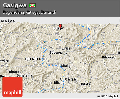 Shaded Relief Panoramic Map of Gasigwa