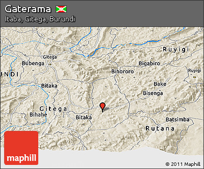 Shaded Relief Panoramic Map of Gaterama