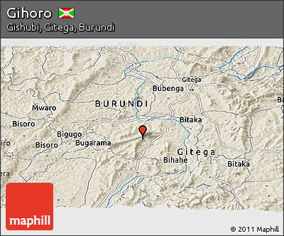 Shaded Relief Panoramic Map of Gihoro
