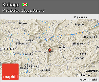 Shaded Relief Panoramic Map of Kabago