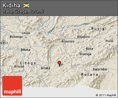 Shaded Relief Panoramic Map of Kidiha