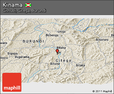 Shaded Relief Panoramic Map of Kinama
