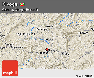 Shaded Relief Panoramic Map of Kivoga
