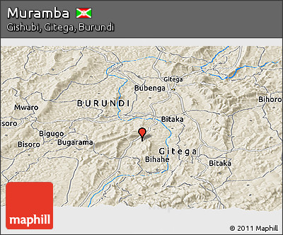 Shaded Relief Panoramic Map of Muramba