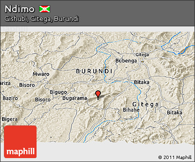 Shaded Relief Panoramic Map of Ndimo