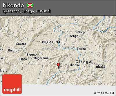 Shaded Relief Panoramic Map of Nkondo