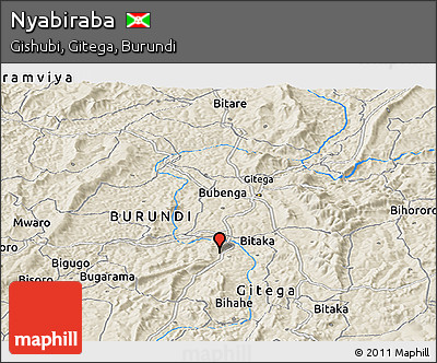 Shaded Relief Panoramic Map of Nyabiraba