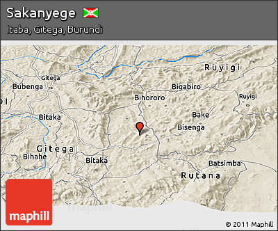 Shaded Relief Panoramic Map of Sakanyege