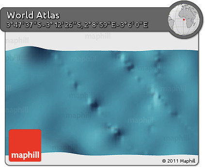 Satellite 3D Map of the Area around 3° 30' 2" S, 2° 37' 30" E