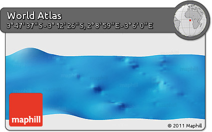 Physical Panoramic Map of the Area around 3° 30' 2" S, 2° 37' 30" E