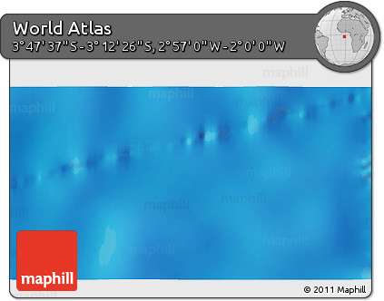 Physical 3D Map of the Area around 3° 30' 2" S, 2° 28' 30" W