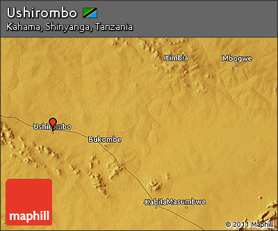 Physical 3D Map of Ushirombo