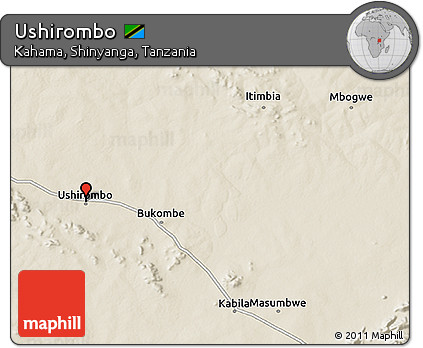 Shaded Relief 3D Map of Ushirombo