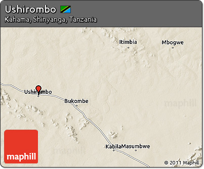 Shaded Relief 3D Map of Ushirombo