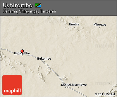 Shaded Relief 3D Map of Ushirombo