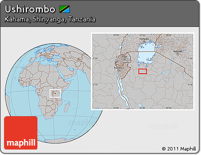 Gray Location Map of Ushirombo