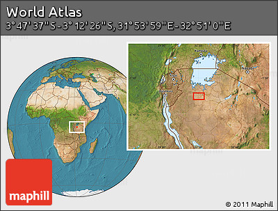 Satellite Location Map of the Area around 3° 30' 2" S, 32° 22' 30" E