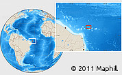 Shaded Relief Location Map of the area around 3° 30' 2" S, 33° 55' 29" W