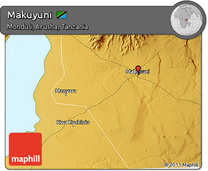 Physical 3D Map of Makuyuni