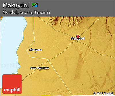Physical 3D Map of Makuyuni