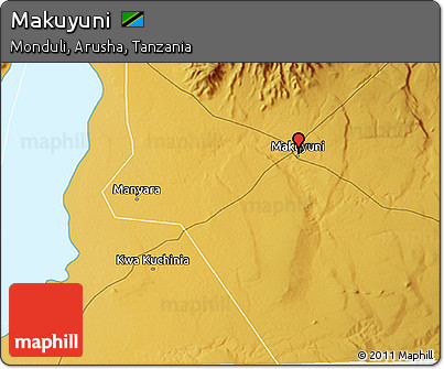 Physical 3D Map of Makuyuni