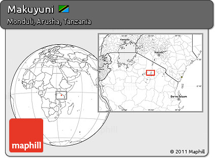 Blank Location Map of Makuyuni