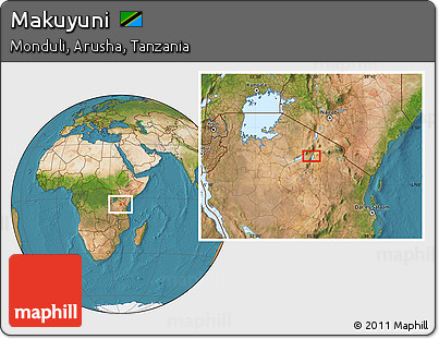 Satellite Location Map of Makuyuni