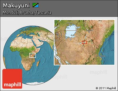 Satellite Location Map of Makuyuni