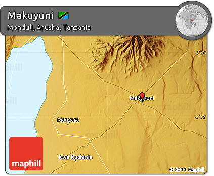 Physical Map of Makuyuni