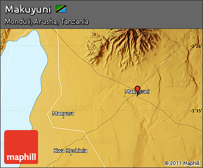 Physical Map of Makuyuni
