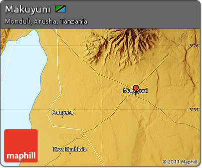 Physical Map of Makuyuni