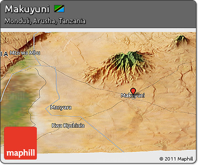 Satellite Panoramic Map of Makuyuni