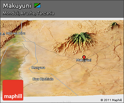 Satellite Panoramic Map of Makuyuni