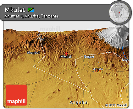 Physical 3D Map of Mkulat