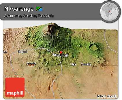 Satellite 3D Map of Nkoaranga