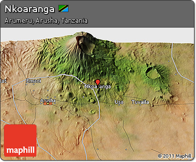 Satellite 3D Map of Nkoaranga
