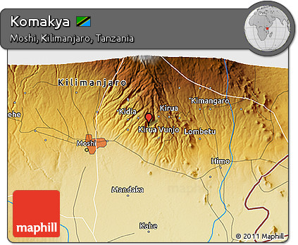 Physical 3D Map of Komakya