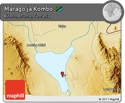 Physical 3D Map of Marago Ja Kombo