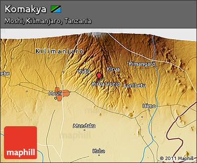 Physical 3D Map of Komakya