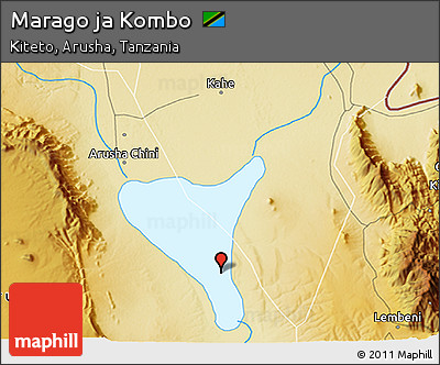 Physical 3D Map of Marago Ja Kombo