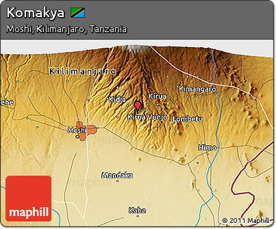 Physical 3D Map of Komakya