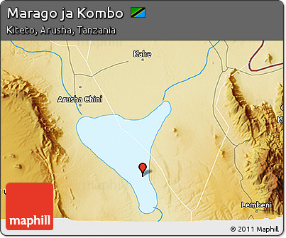 Physical 3D Map of Marago Ja Kombo