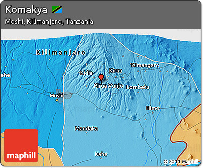 Political 3D Map of Komakya