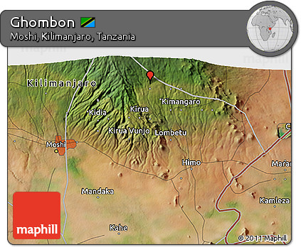 Satellite 3D Map of Ghombon