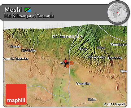 Satellite 3D Map of Moshi