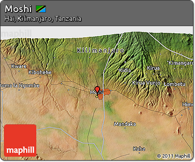 Satellite 3D Map of Moshi