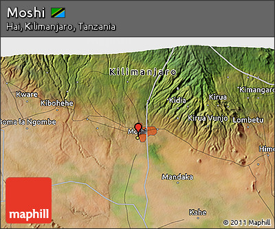 Satellite 3D Map of Moshi