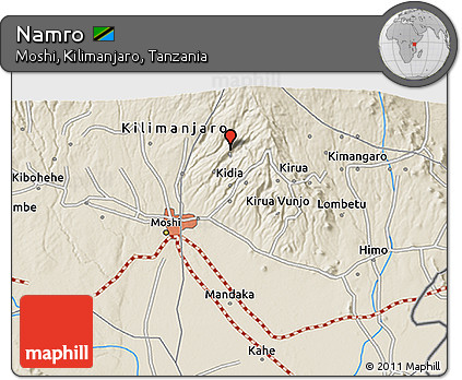 Shaded Relief 3D Map of Namro